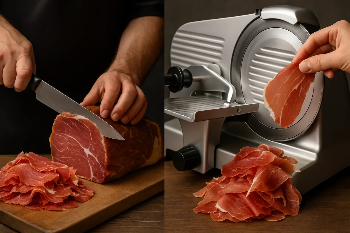 Tagliare la carne a mano o con l'affettatrice? Quando la differenza cambia davvero il risultato finale