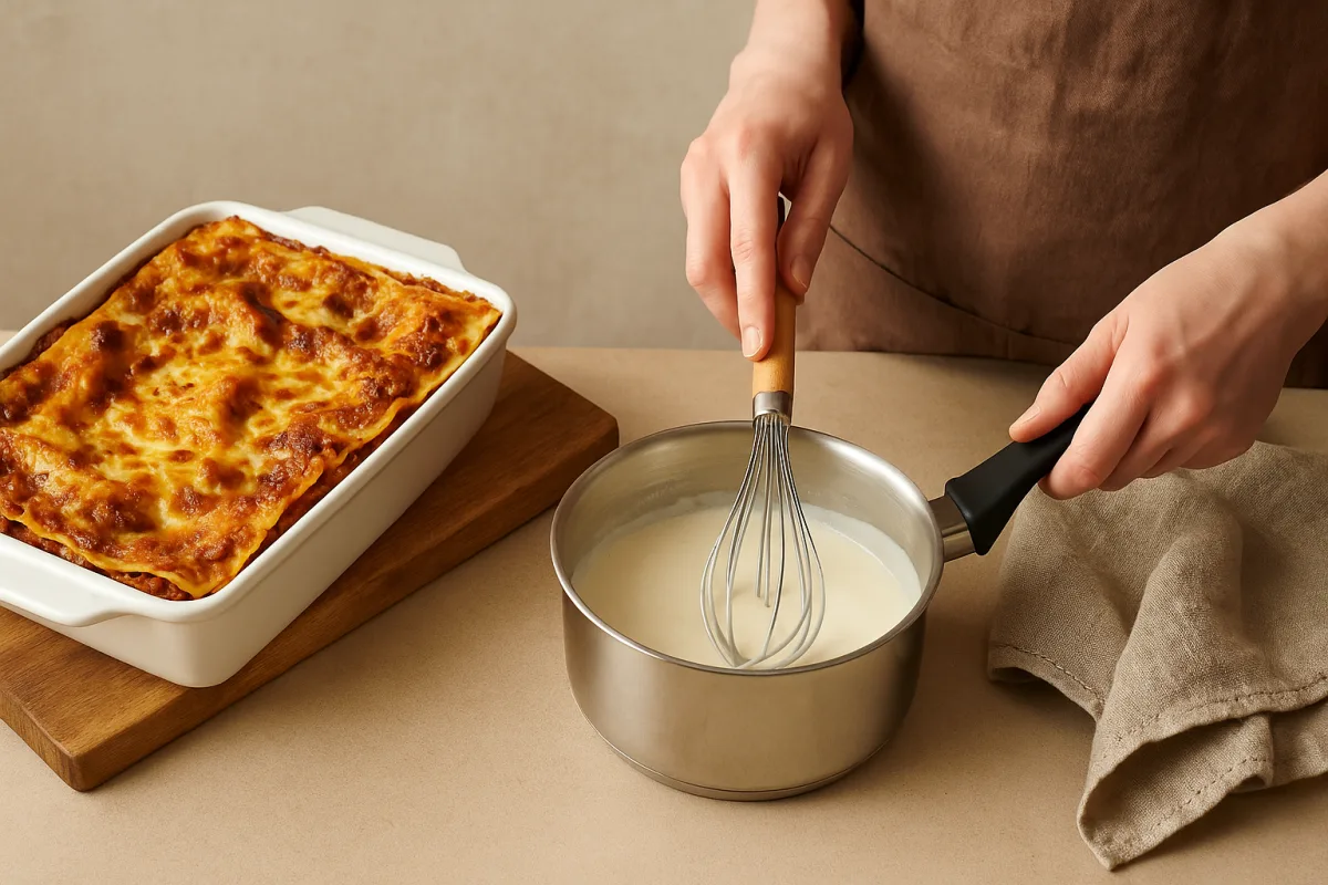Lasagne fatte in casa con ragù classico: la tecnica per una besciamella senza grumi