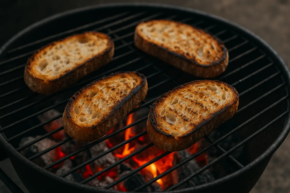 Tostare il pane per bruschette: distanza e calore che impediscono la secchezza senza bruciare la crosta