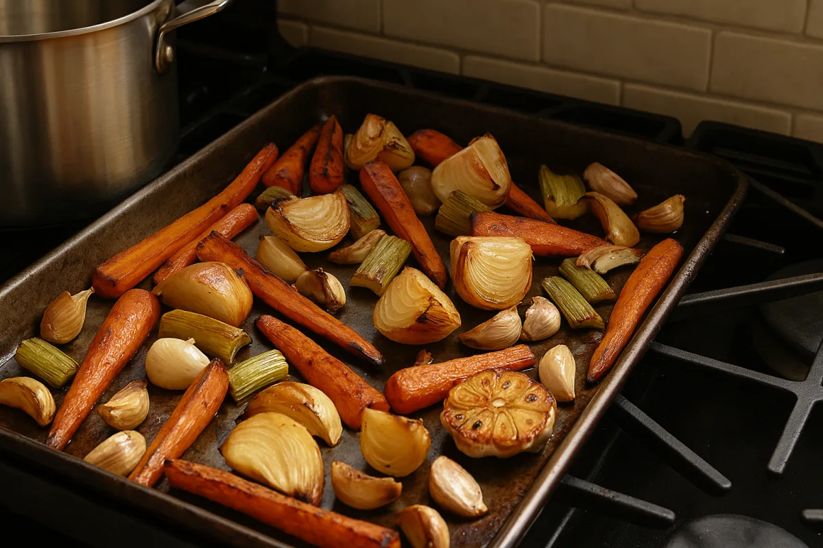 Preparare fondi di cottura vegetali: il vantaggio poco noto di tostare prima le verdure