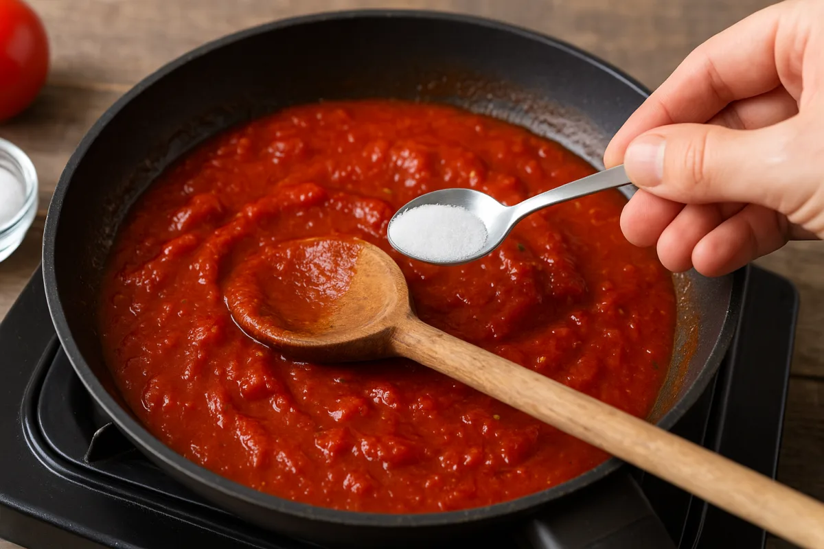 Come evitare che la salsa di pomodoro risulti acida? L’aggiunta in cottura che bilancia il gusto senza coprirlo