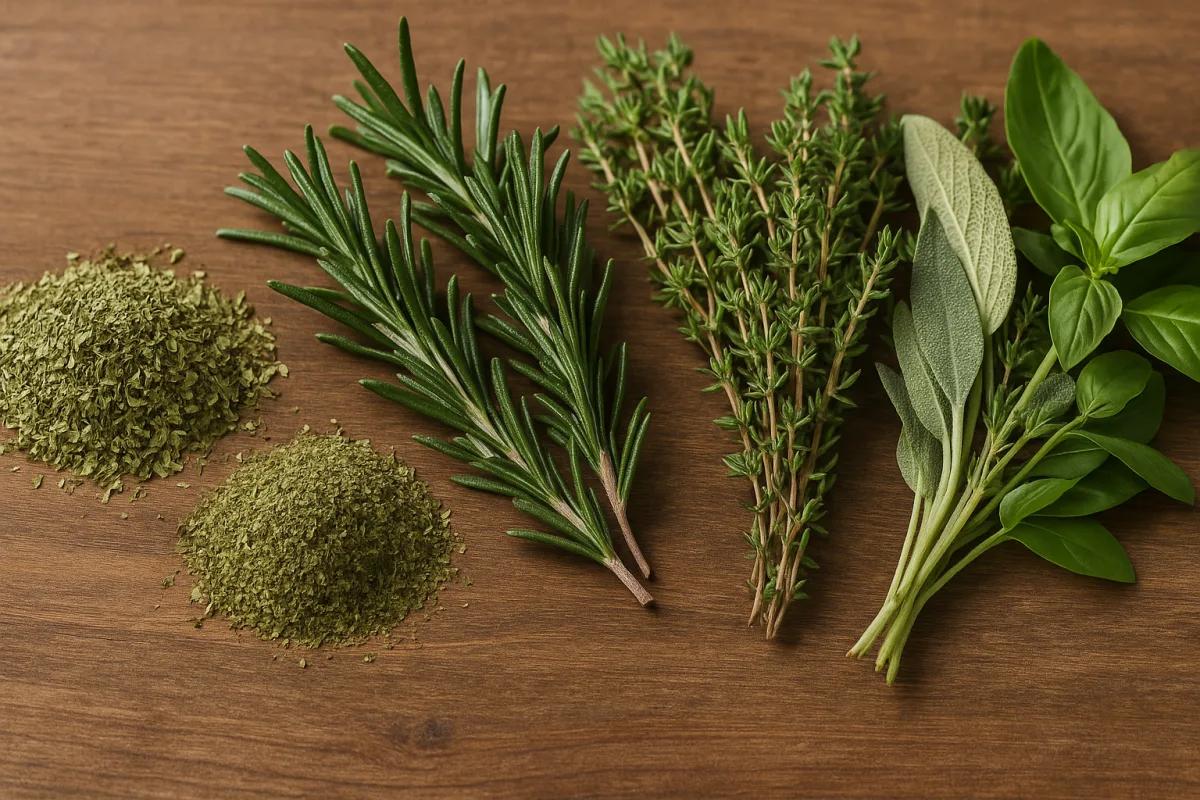 Erbe aromatiche secche o fresche? Impara a riconoscere quando usare ciascuna per non sbagliare dose