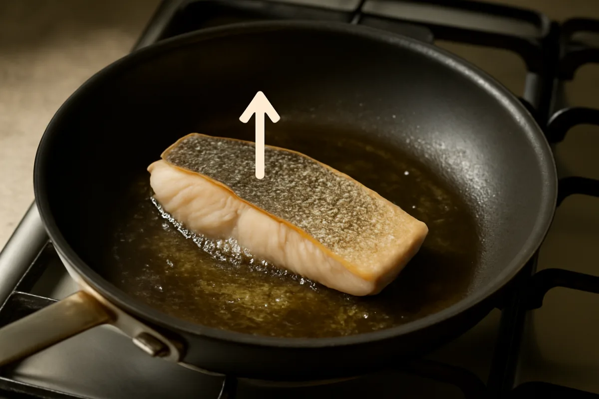 Filetto di pesce in padella con la pelle: il lato da cui iniziare la cottura