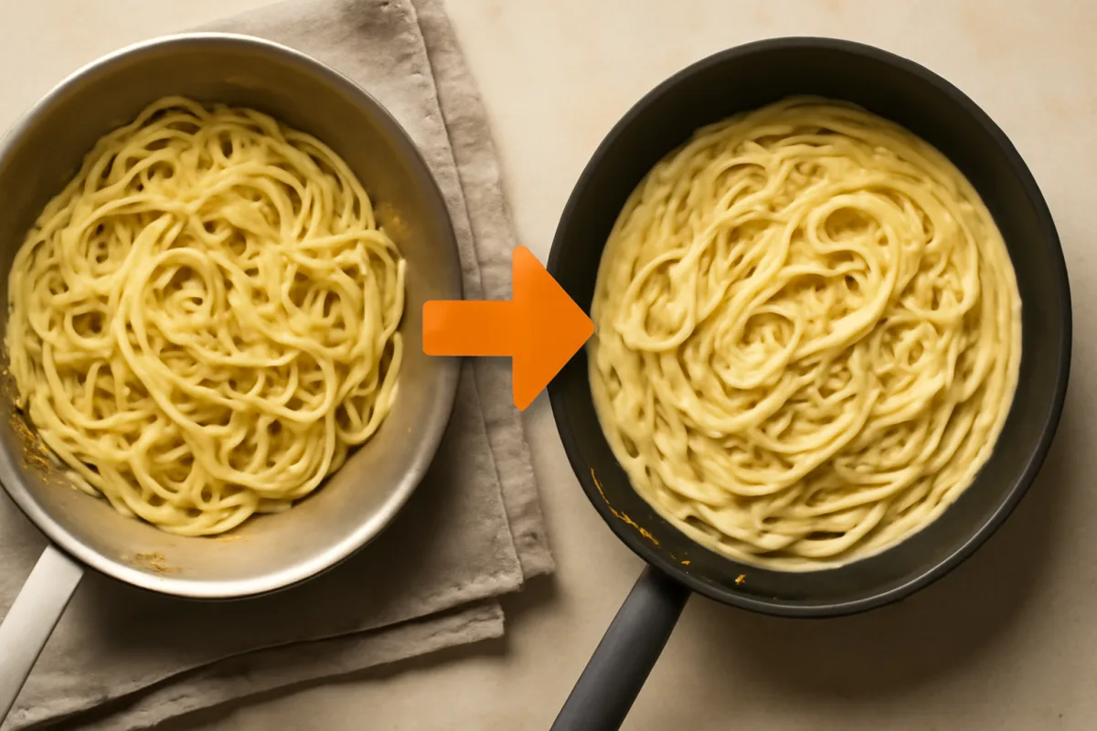 Padella per mantecare la pasta: la forma che cambia crema e resa finale