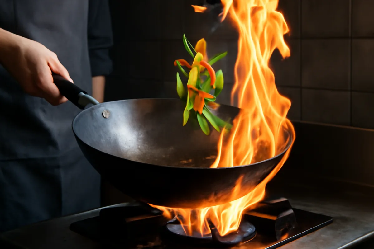Wok in acciaio al carbonio: perché la fiamma alta cambia tutto nel risultato