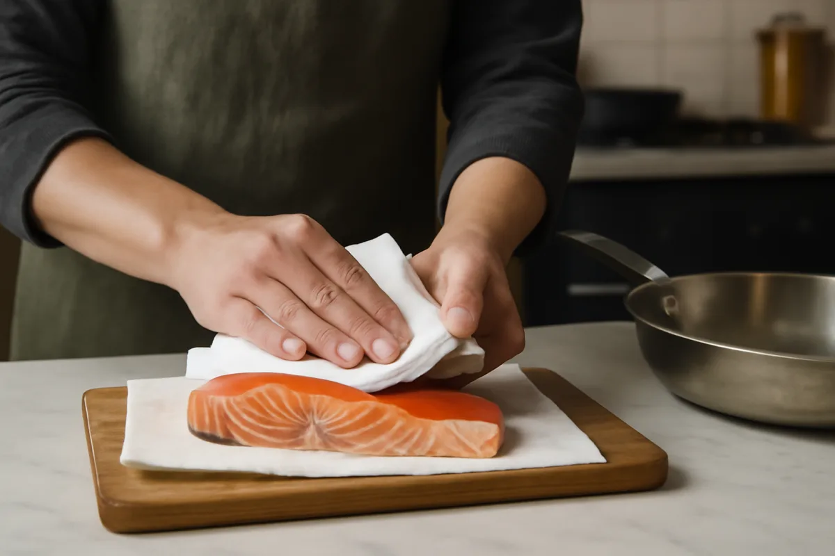 Asciugare il pesce prima di cuocerlo: il gesto che evita l'effetto lessato