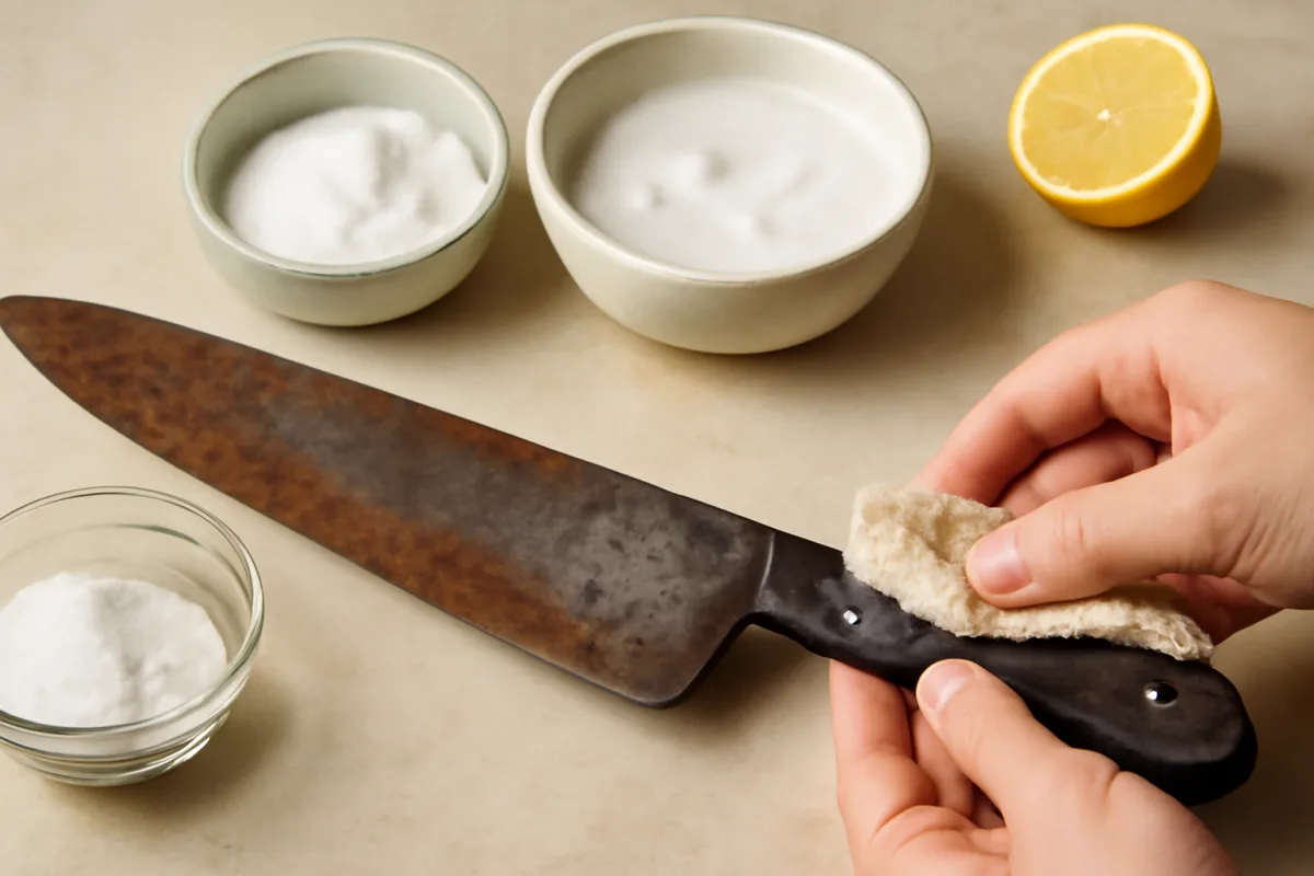 Coltello da cucina arrugginito: il recupero che funziona senza abrasivi aggressivi