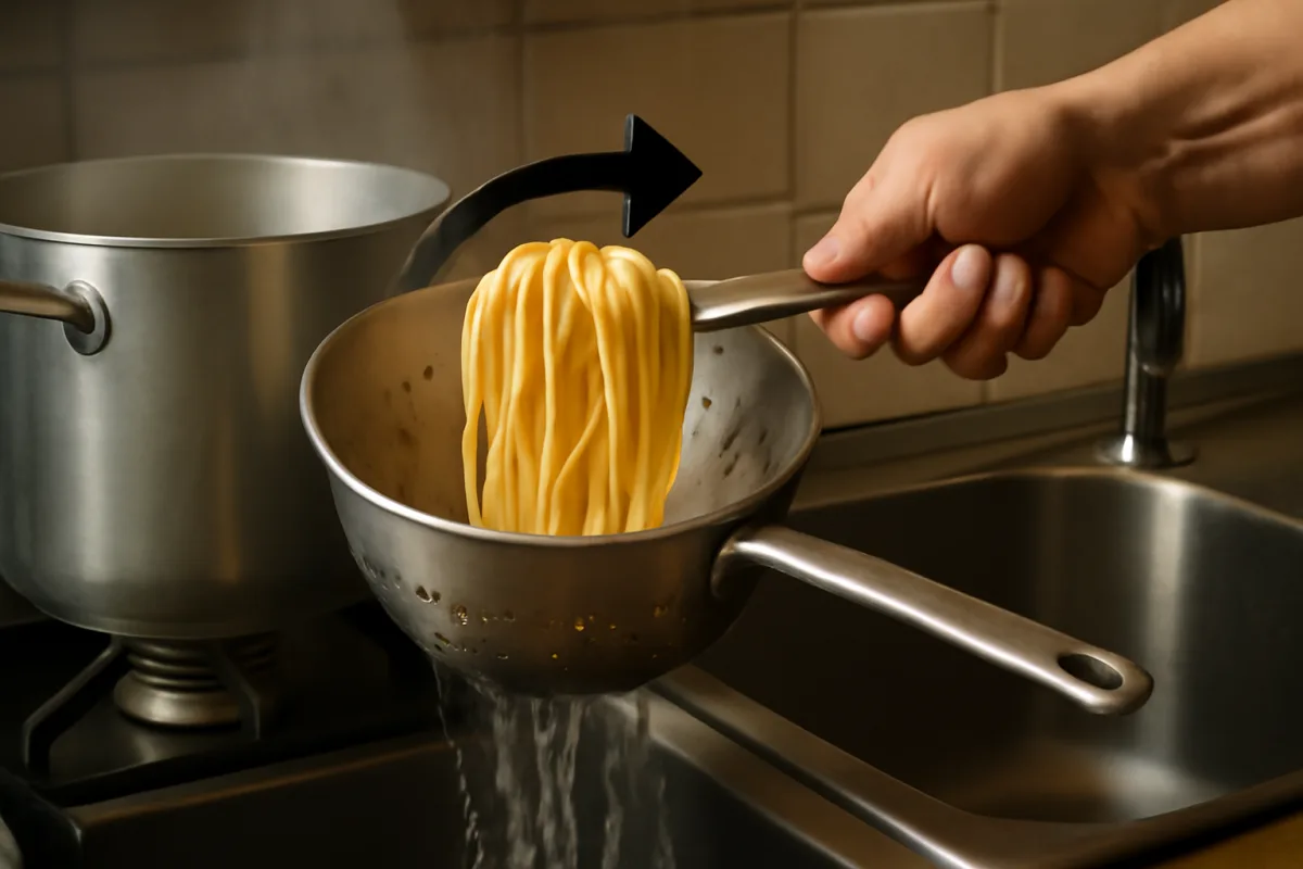 Scolare la pasta al dente: il segnale visivo che anticipa il punto giusto