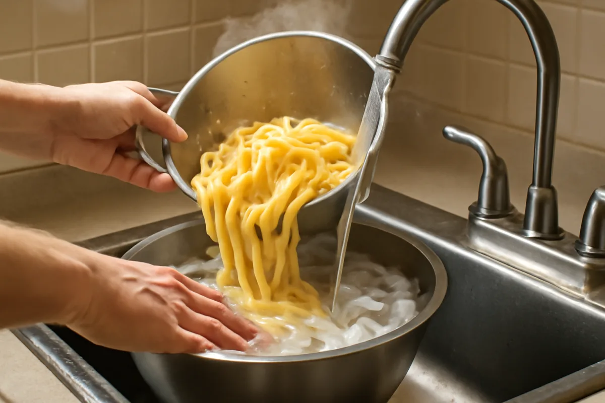 Pasta che scuoce dopo la scolatura: il gesto immediato che blocca la cottura