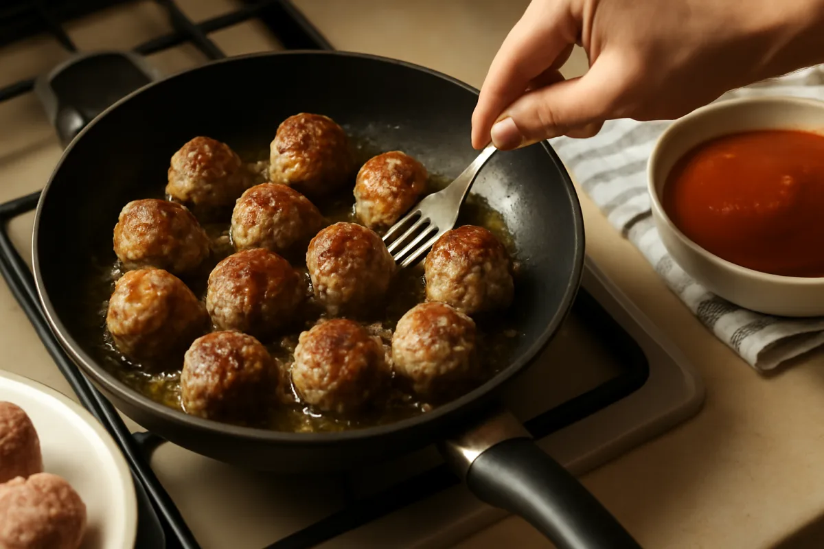 Rosolare le polpette prima del sugo: il passaggio che molti saltano per fretta