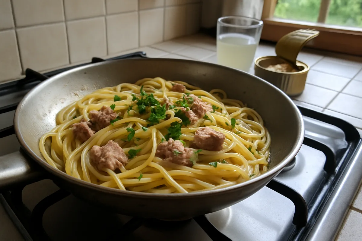 Spaghetti al tonno in bianco: l'errore che li rende asciutti invece che cremosi