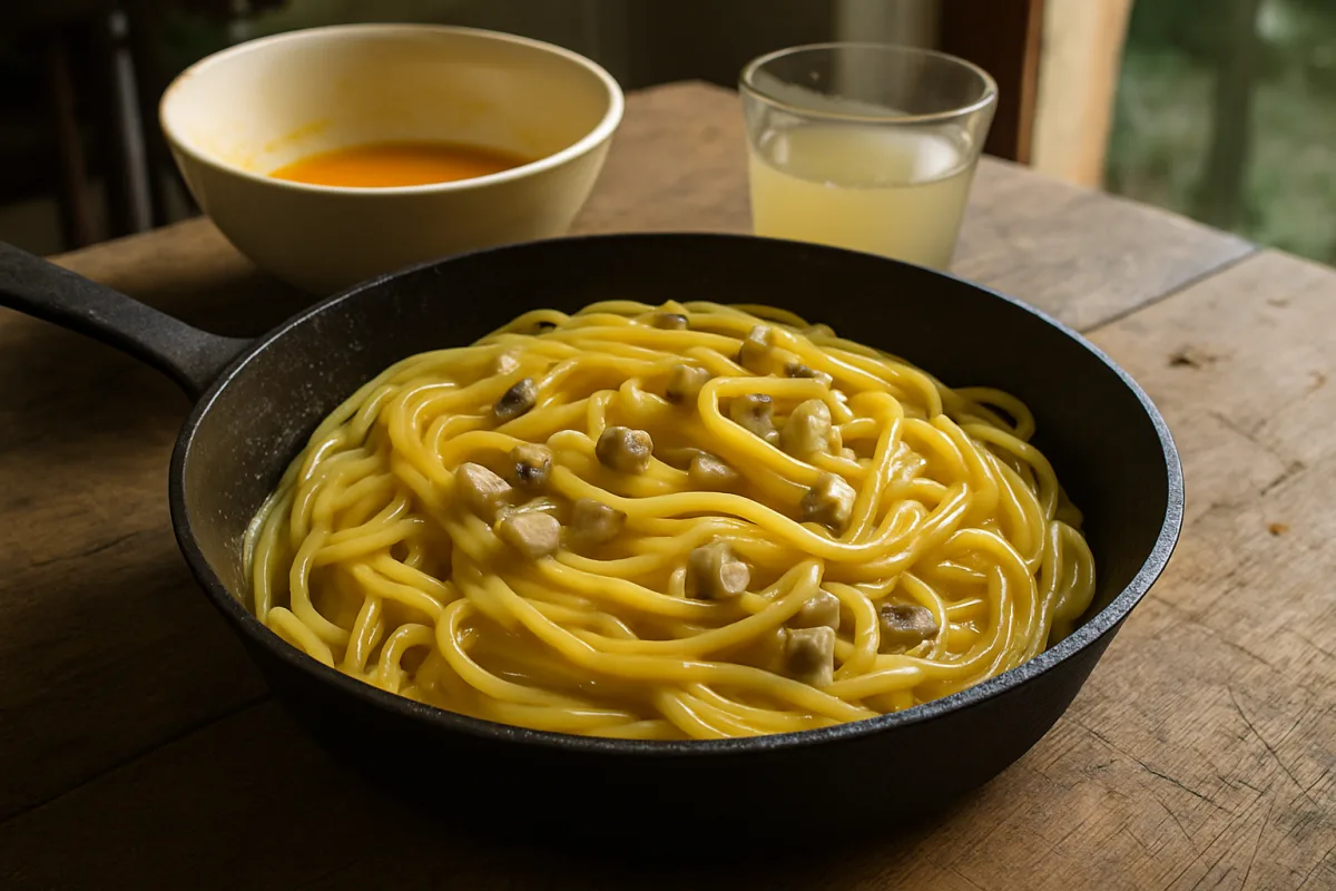 Carbonara di mare: l'uovo che non deve rapprendere, e come tenerlo vivo